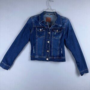 Special One Denim Jacket Womens Size Medium Authentic Denim Distressed Blue